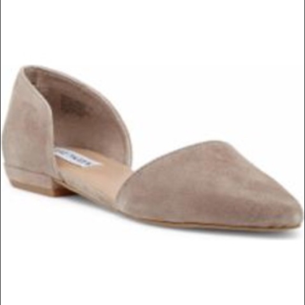 Steve madden genius taupe suede flat shoes